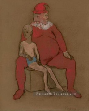 Bouffon et jeune acrobate 3 1905 cubiste Pablo Picasso Peinture à l'huile